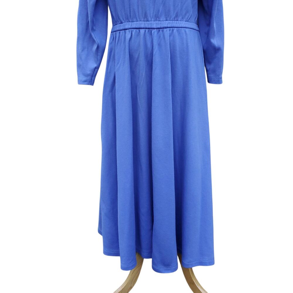 Vintage LL Bean Periwinkle Blue Purple Cotton Dress Soft Cottage Granola Cabin M - Picture 14 of 16